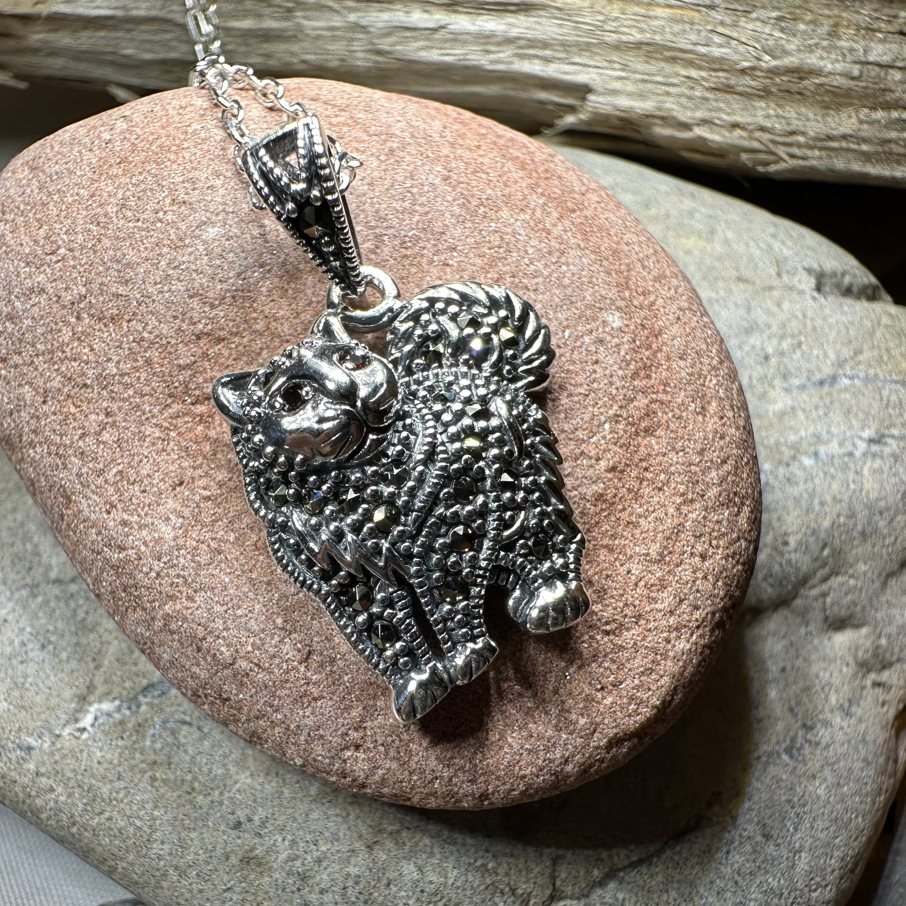Simba Marcasite Cat Necklace