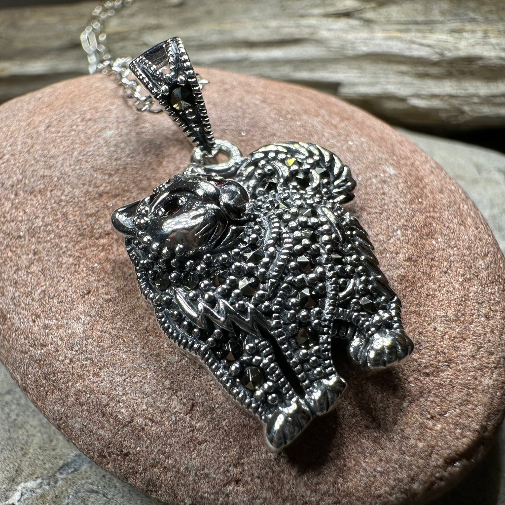 Simba Marcasite Cat Necklace