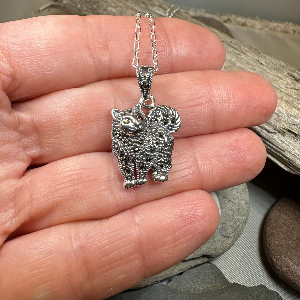 Simba Marcasite Cat Necklace