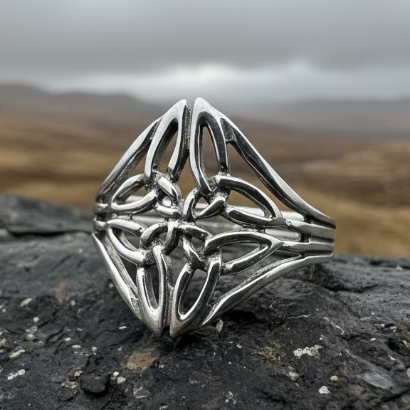 Lucinda Celtic Knot Ring in Sterling Silver