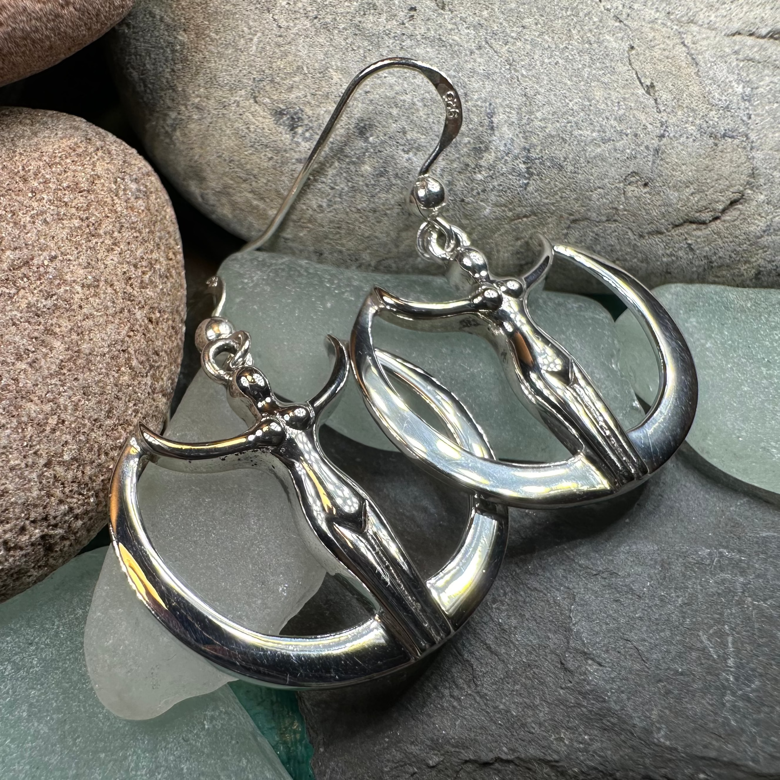 Astra Star Goddess Crescent Moon Earrings