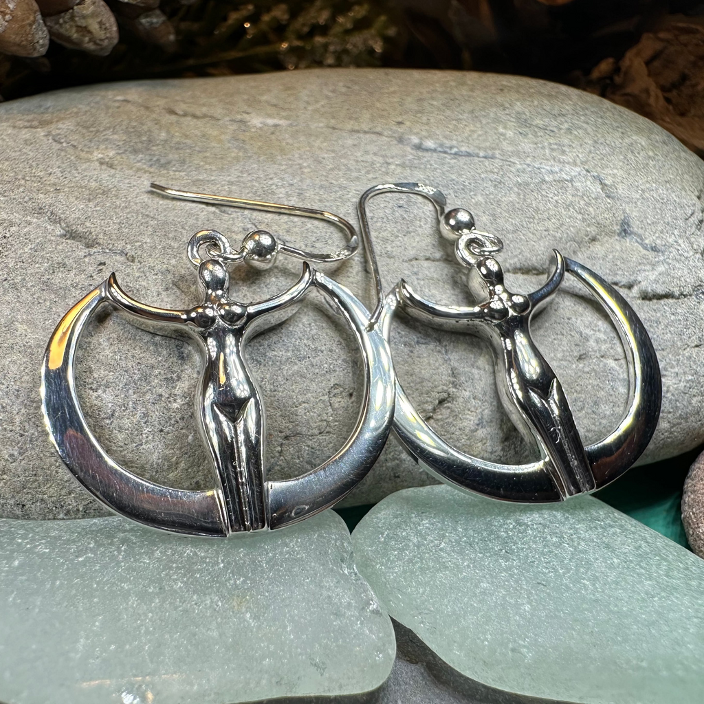 Astra Star Goddess Crescent Moon Earrings
