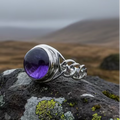 Faye Celtic Knot Amethyst Ring in Sterling Silver