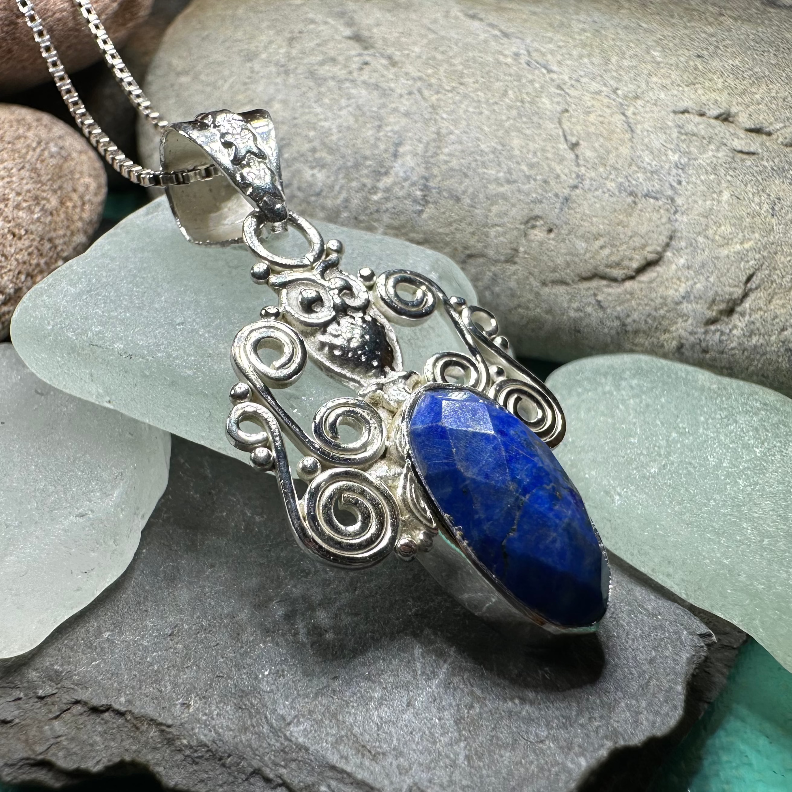 Mirra Owl Necklace in Sterling Silver