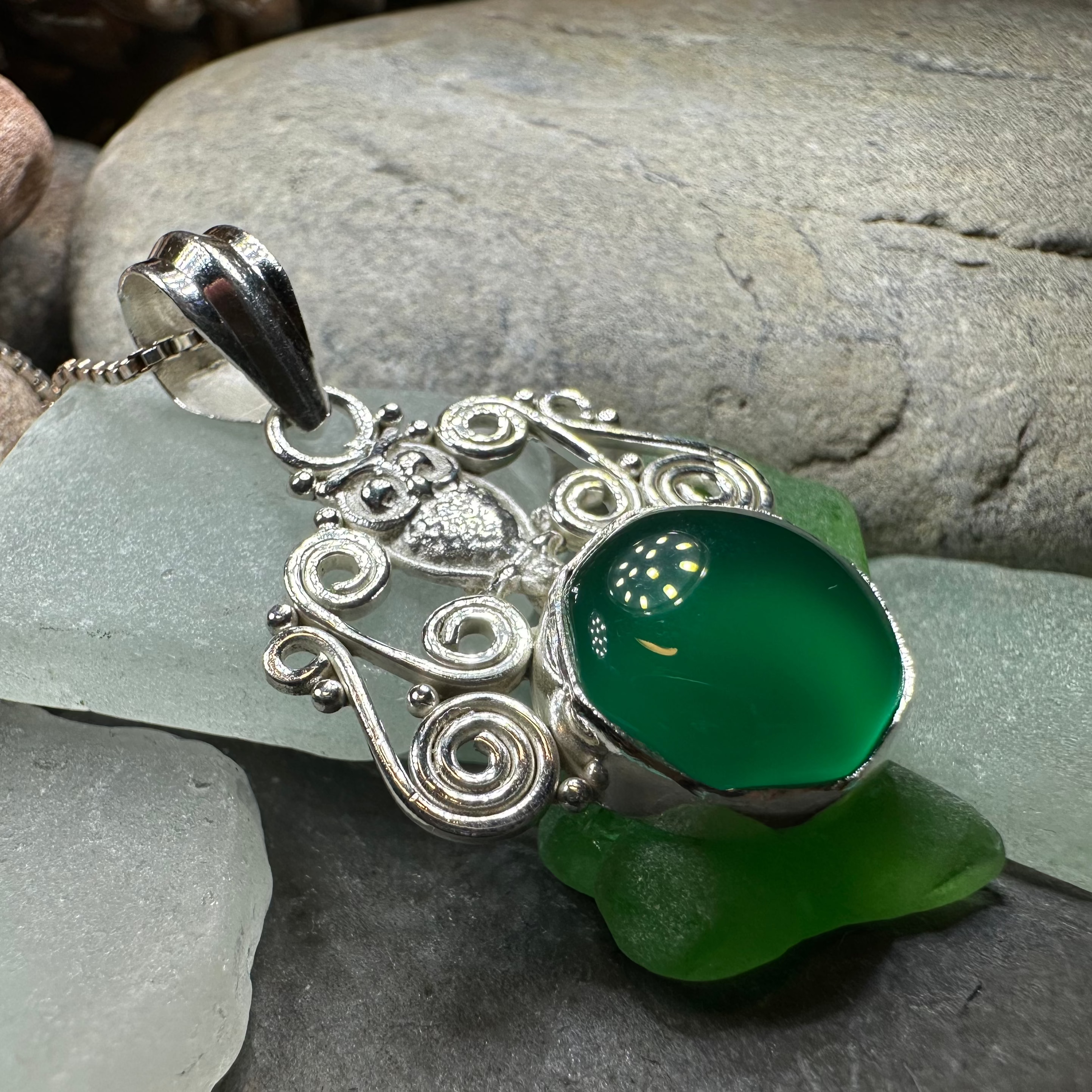 Mirra Owl Necklace in Sterling Silver