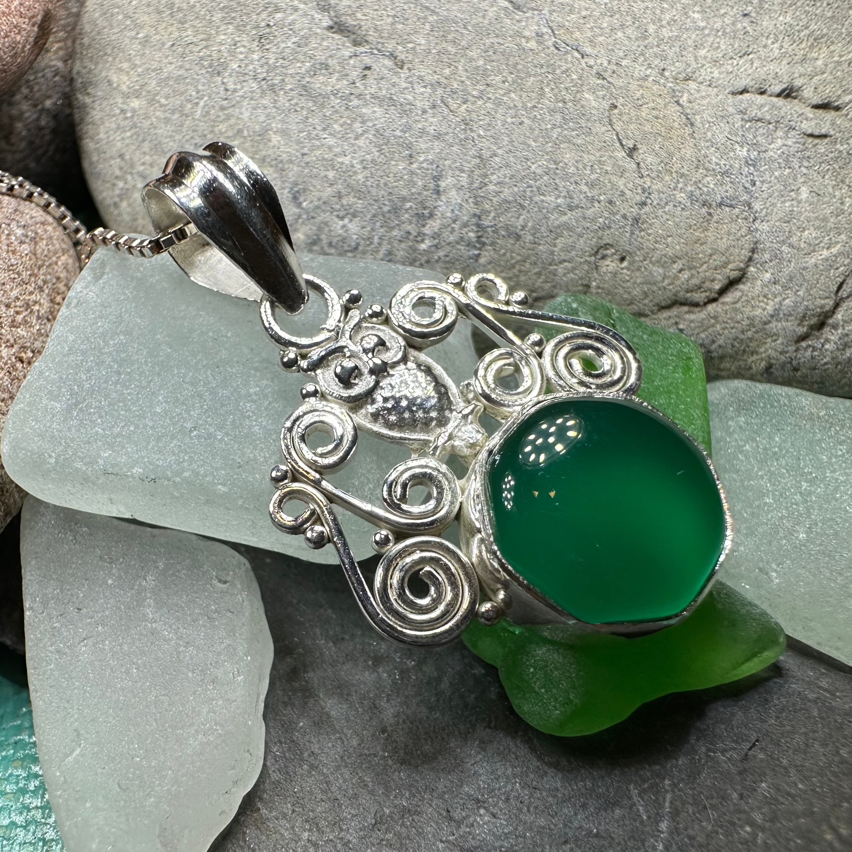 Mirra Owl Necklace in Sterling Silver