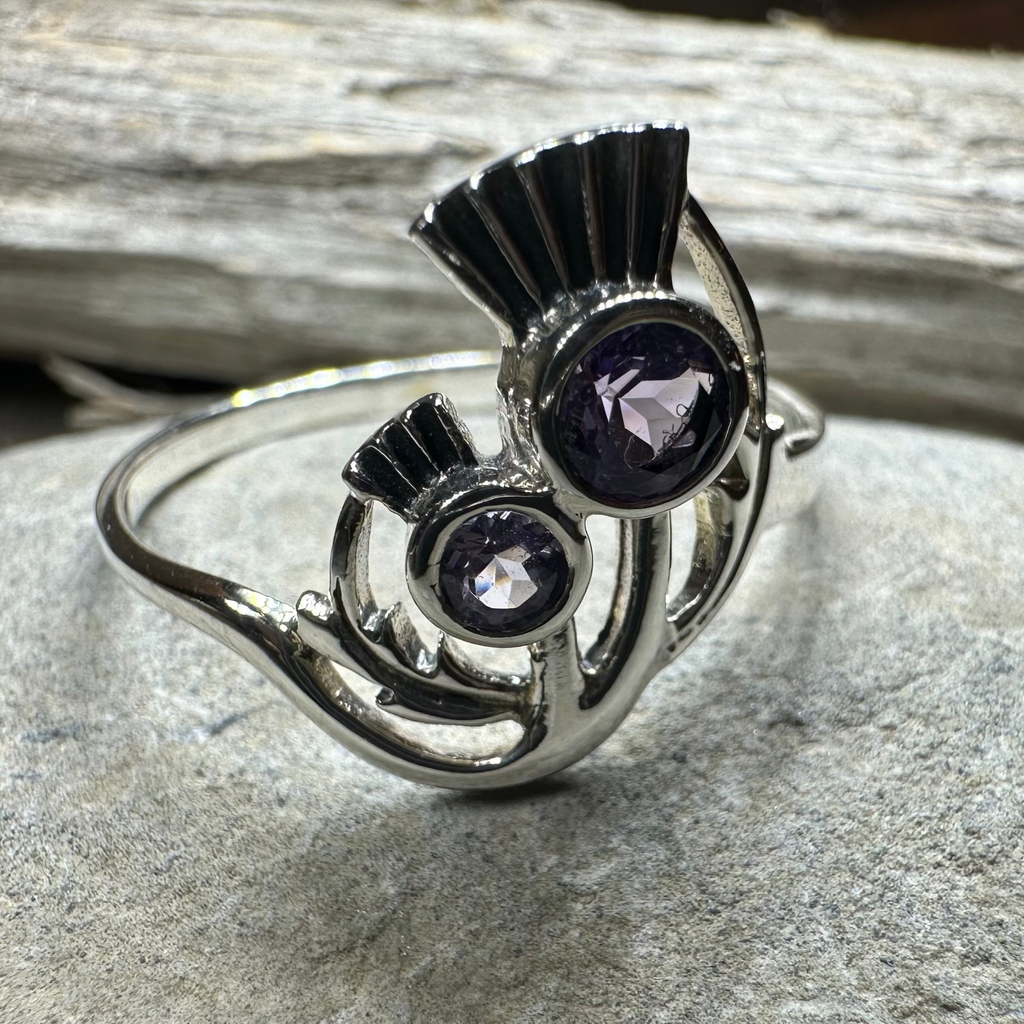 Adairia Scottish Thistle Amethyst Ring