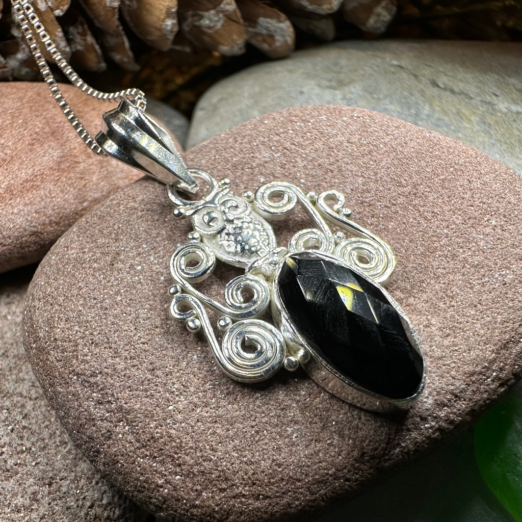 Mirra Owl Necklace in Sterling Silver