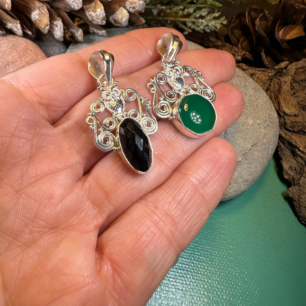 Mirra Owl Necklace in Sterling Silver