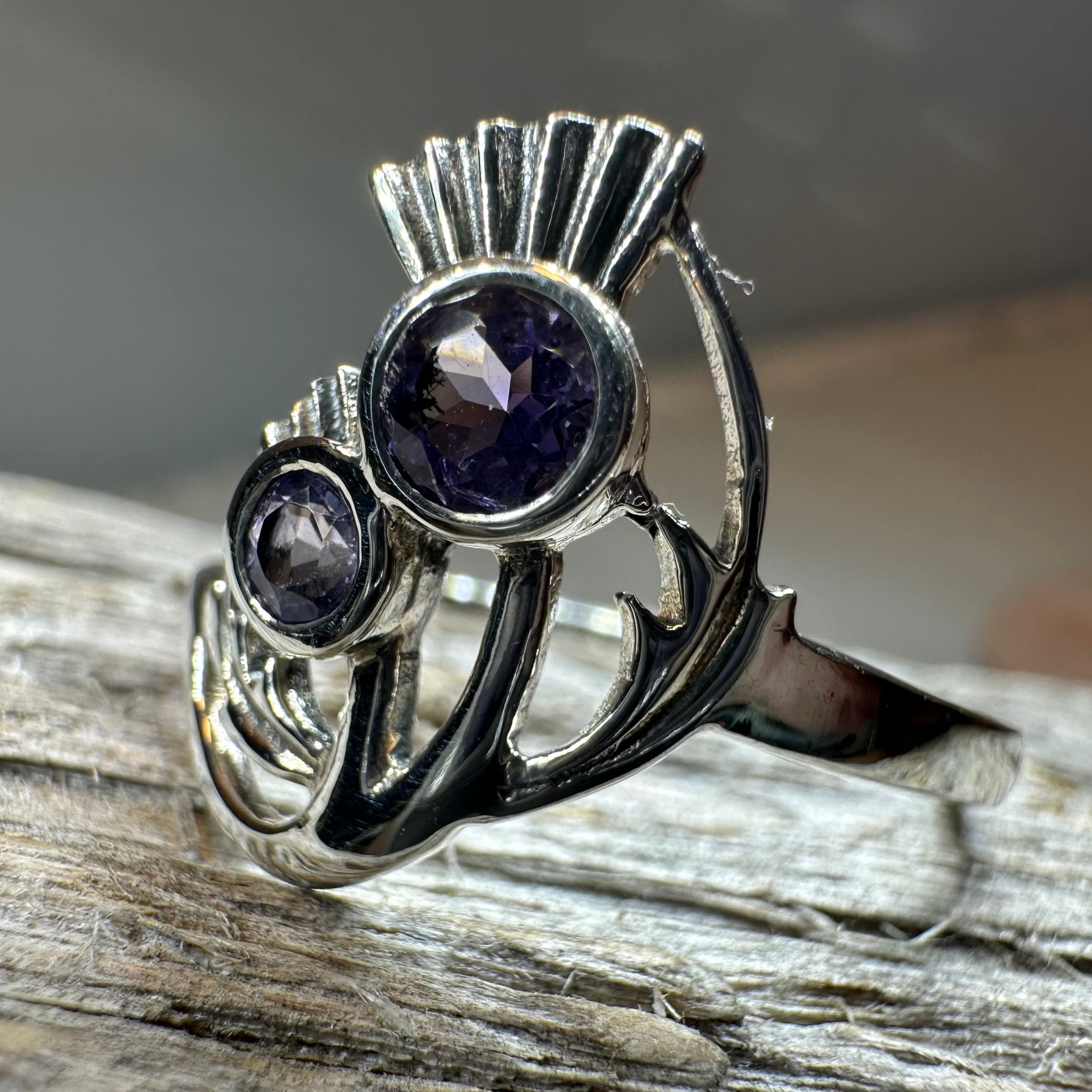 Adairia Scottish Thistle Amethyst Ring