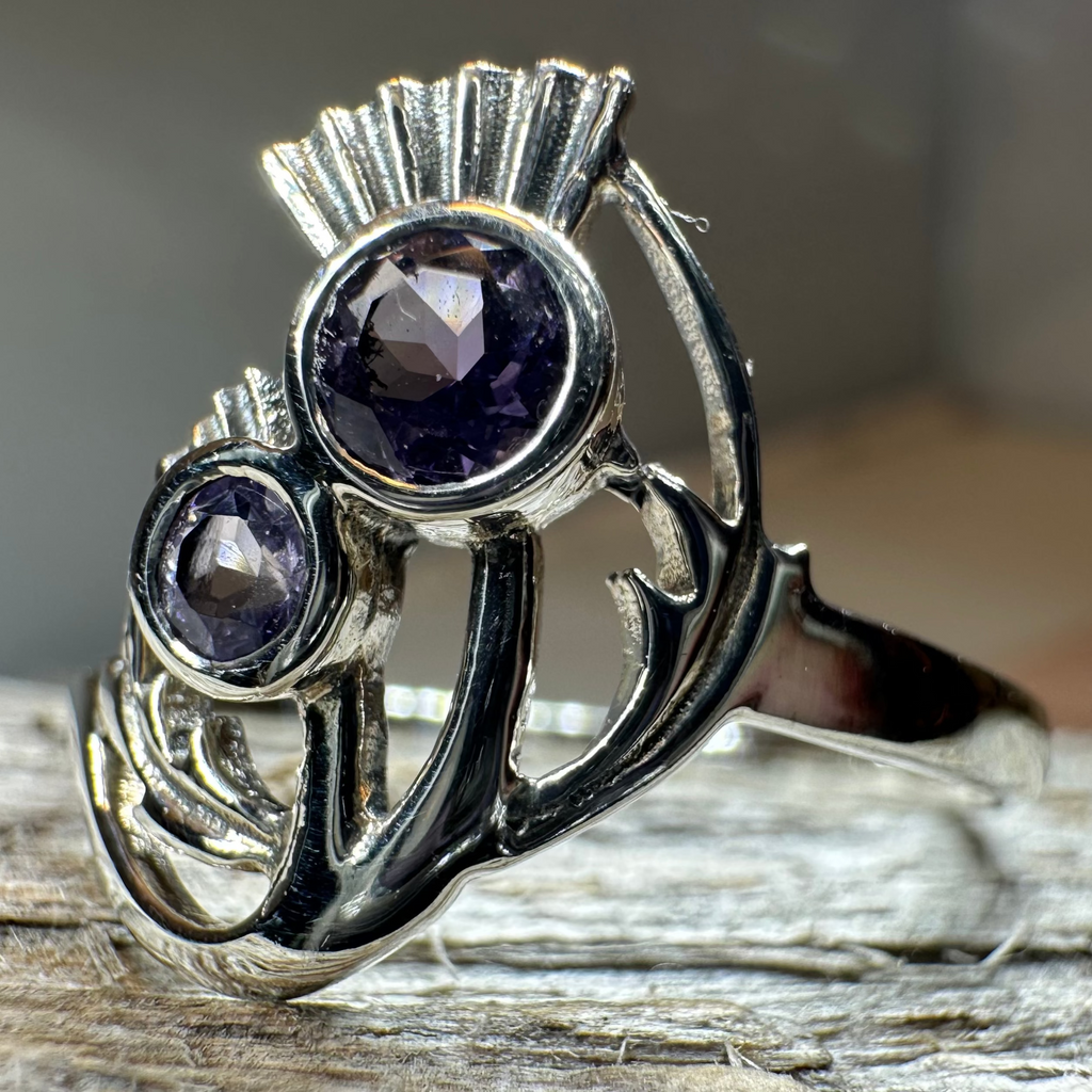 Adairia Scottish Thistle Amethyst Ring