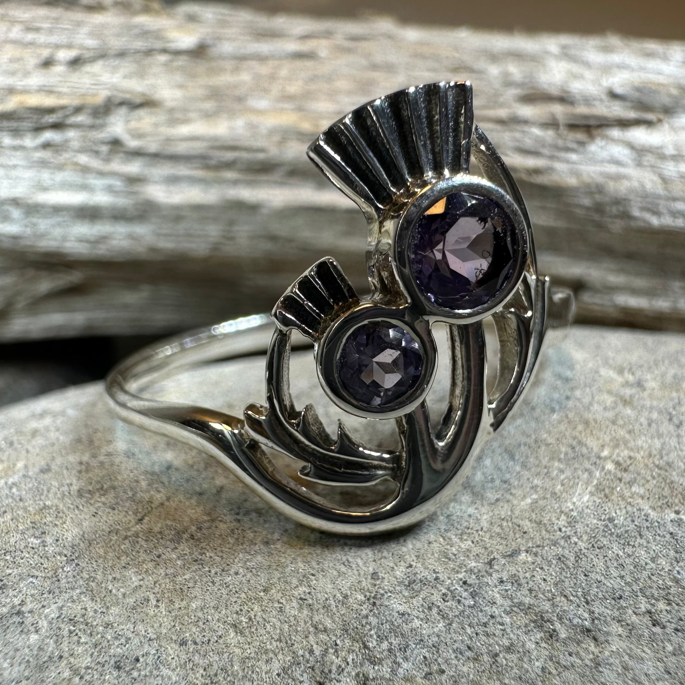 Adairia Scottish Thistle Amethyst Ring