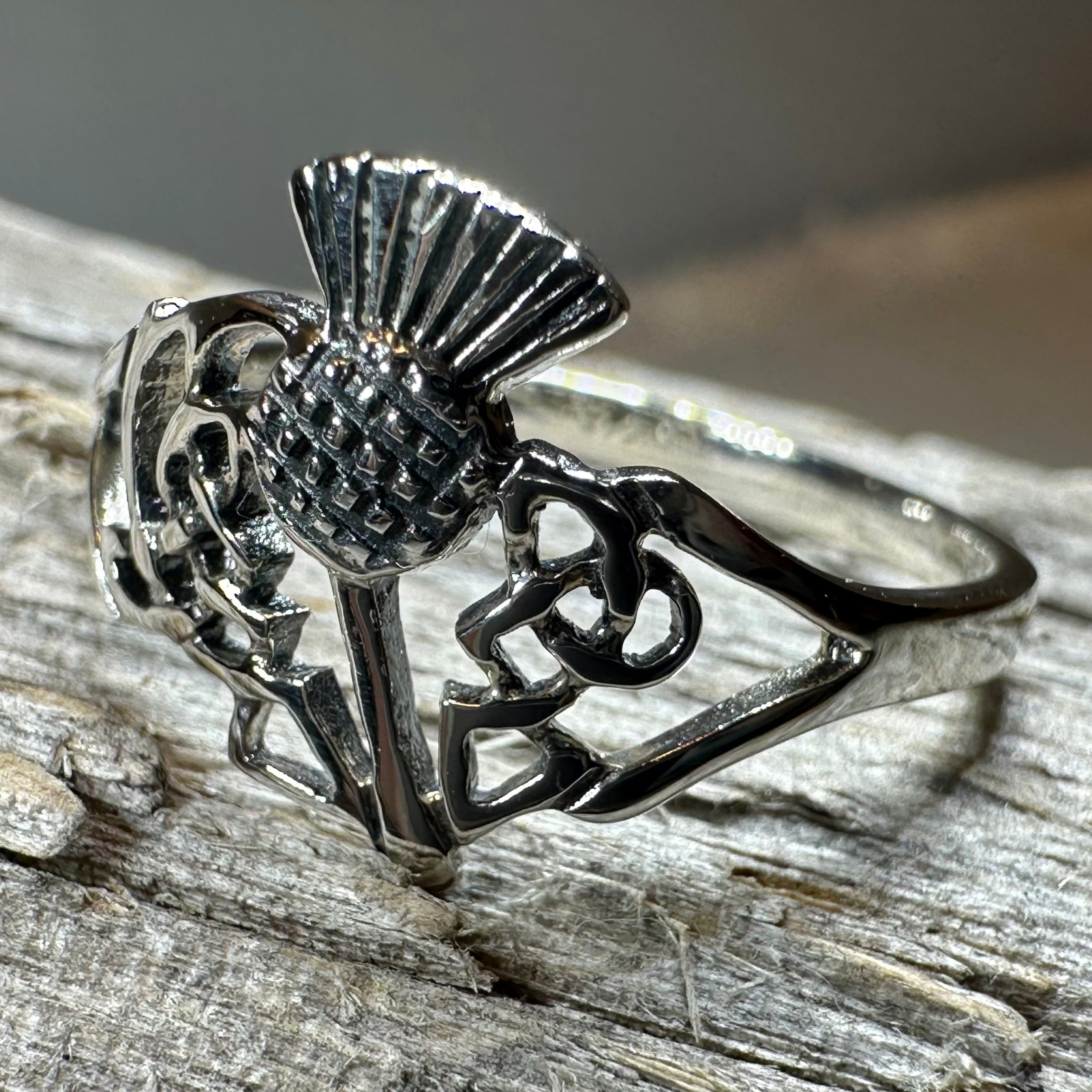 Akira Scottish Thistle Ring in Sterling Silver