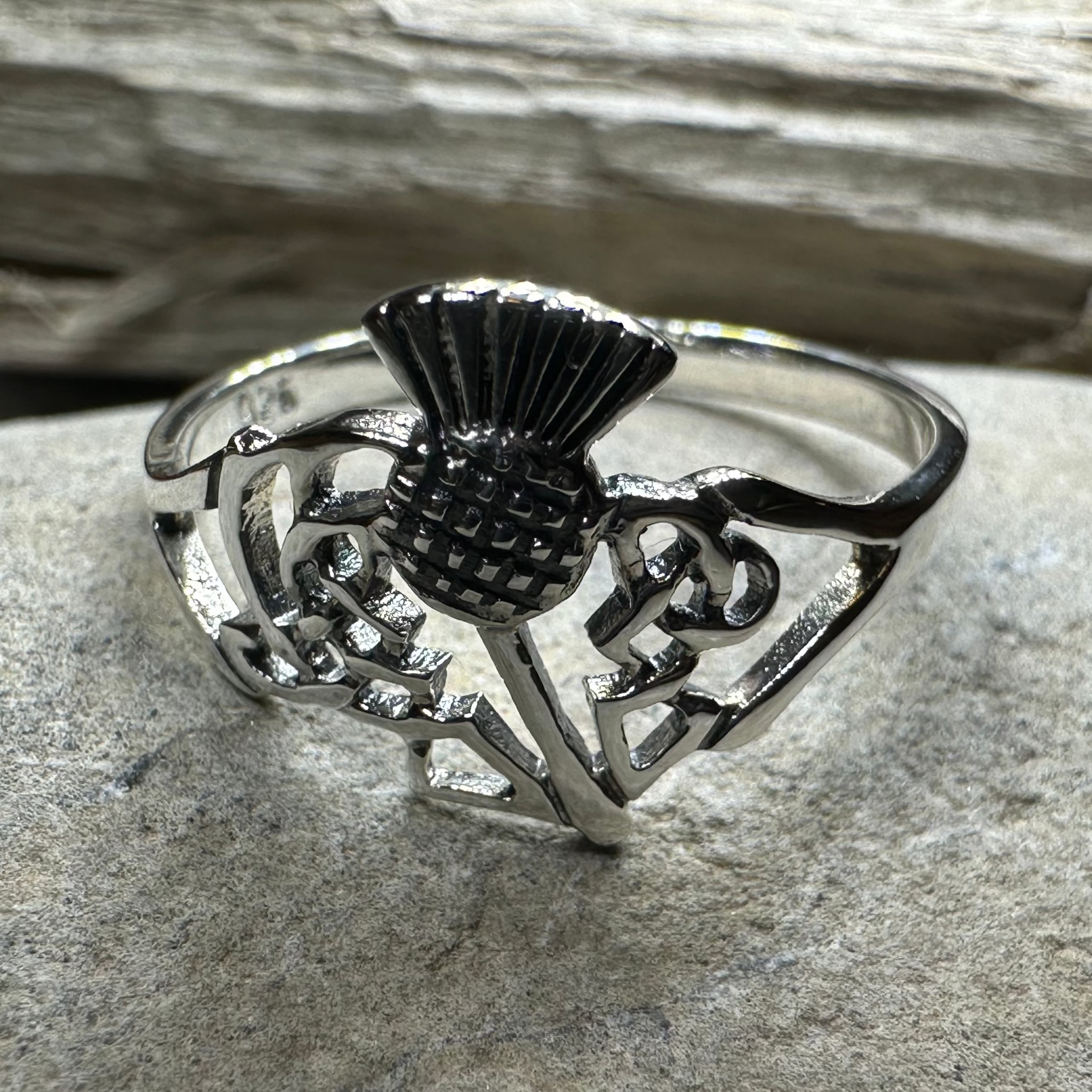 Akira Scottish Thistle Ring in Sterling Silver