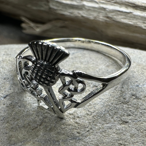 Akira Scottish Thistle Ring in Sterling Silver