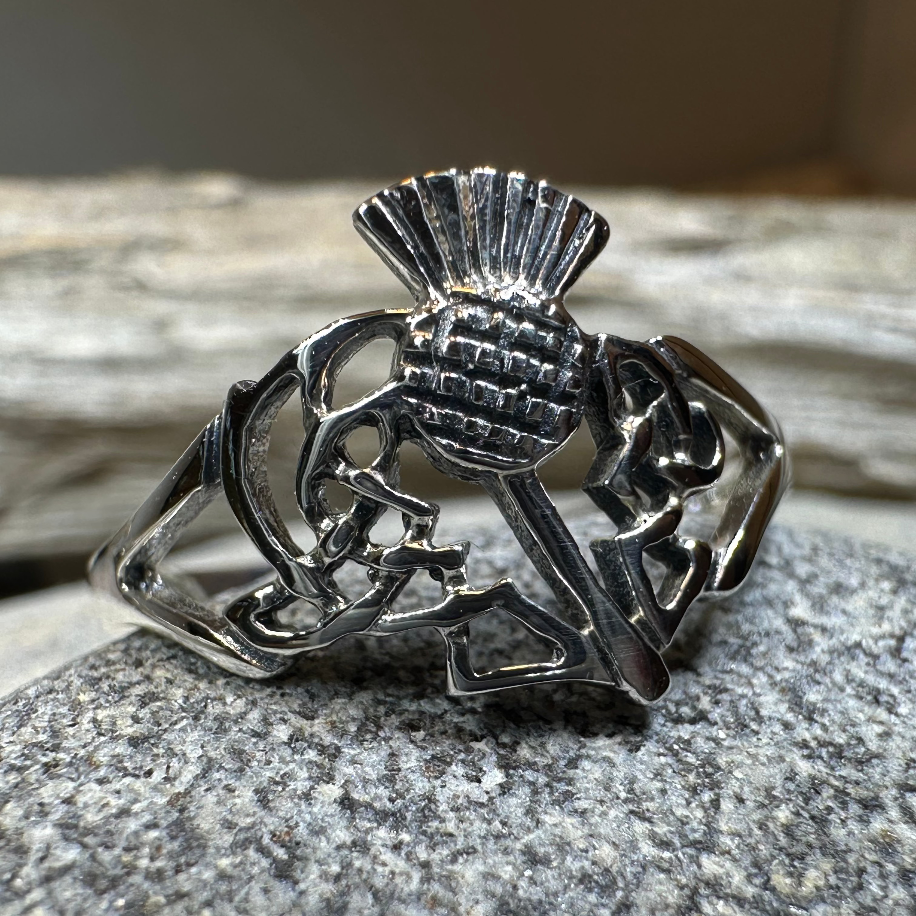 Akira Scottish Thistle Ring in Sterling Silver