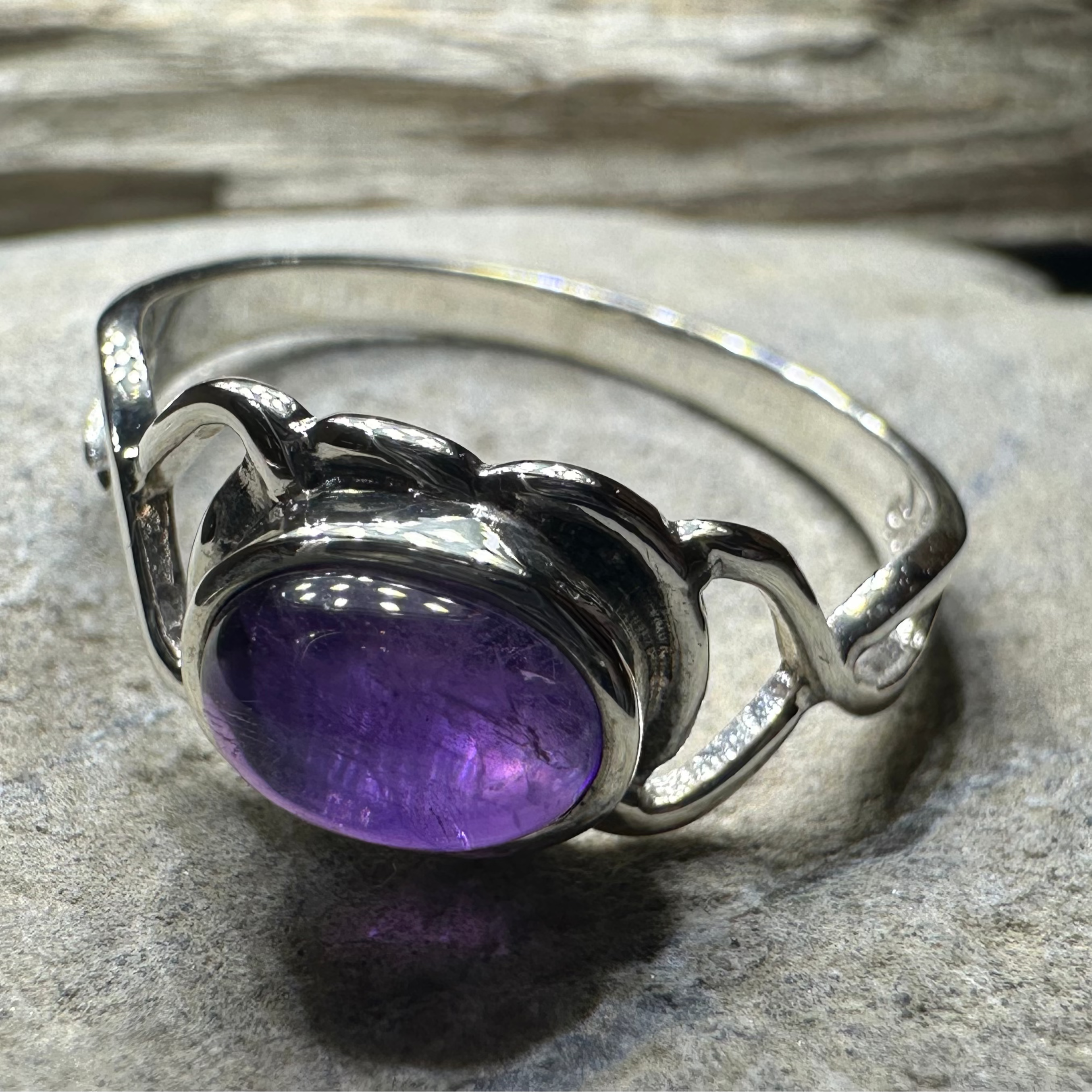 Felicia Celtic Knot Amethyst Ring in Sterling Silver