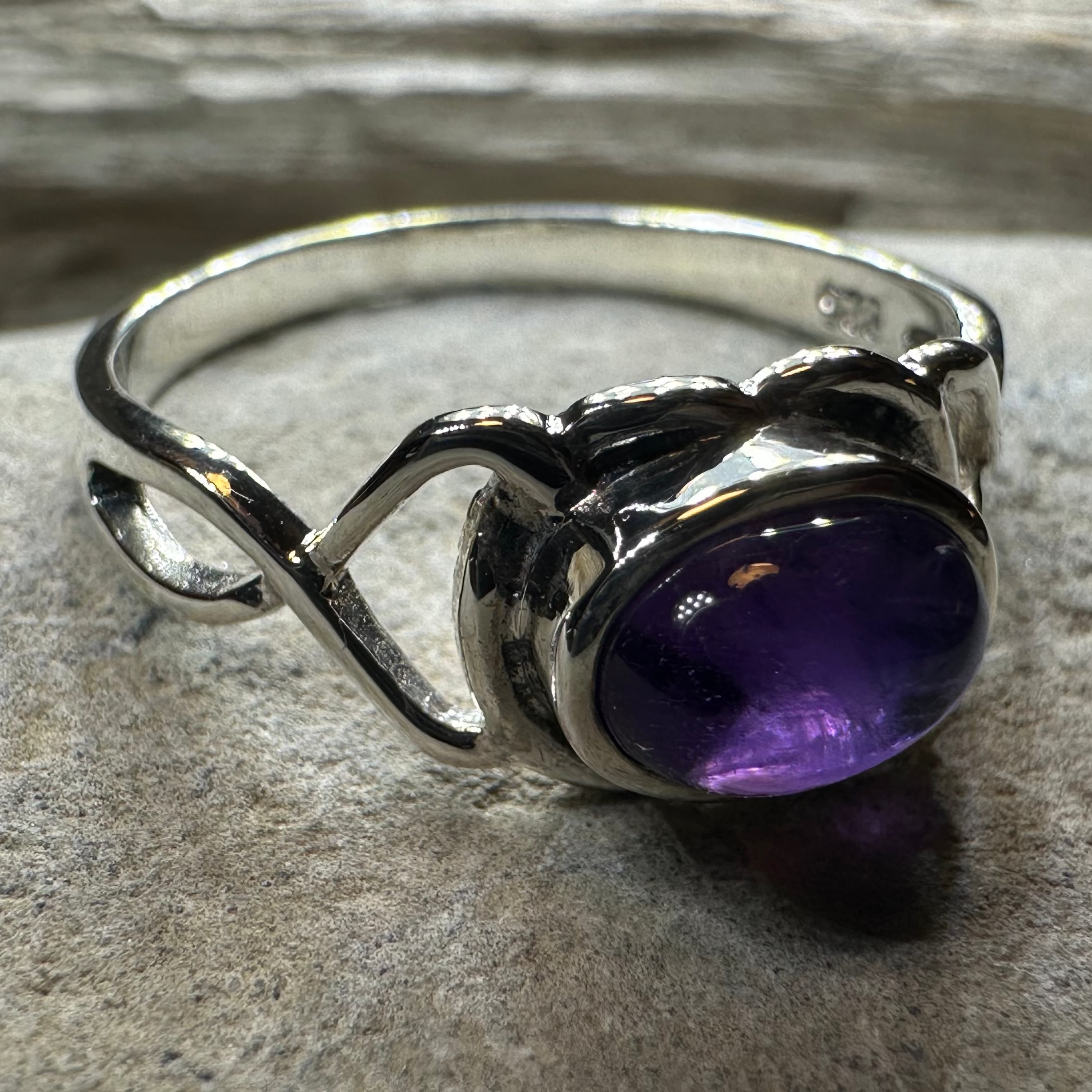 Felicia Celtic Knot Amethyst Ring in Sterling Silver