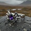 Rori Celtic Trinity Knot Amethyst Ring in Sterling Silver