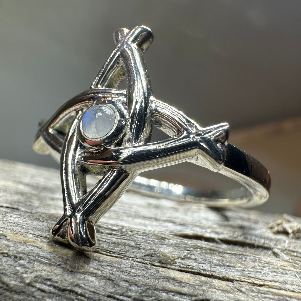 Moonstone Saint Brigid's Cross of Ireland Ring