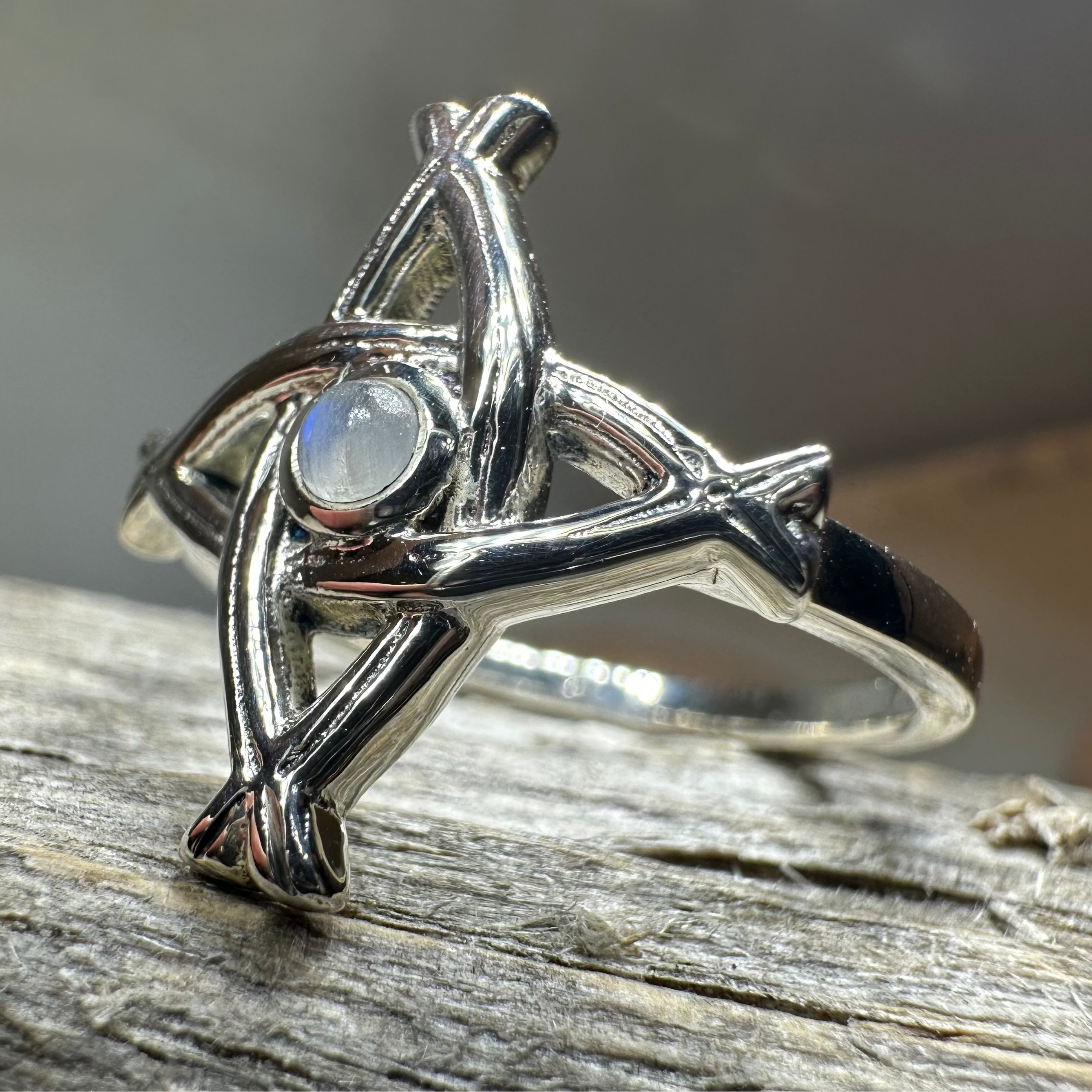 Moonstone Saint Brigid's Cross of Ireland Ring