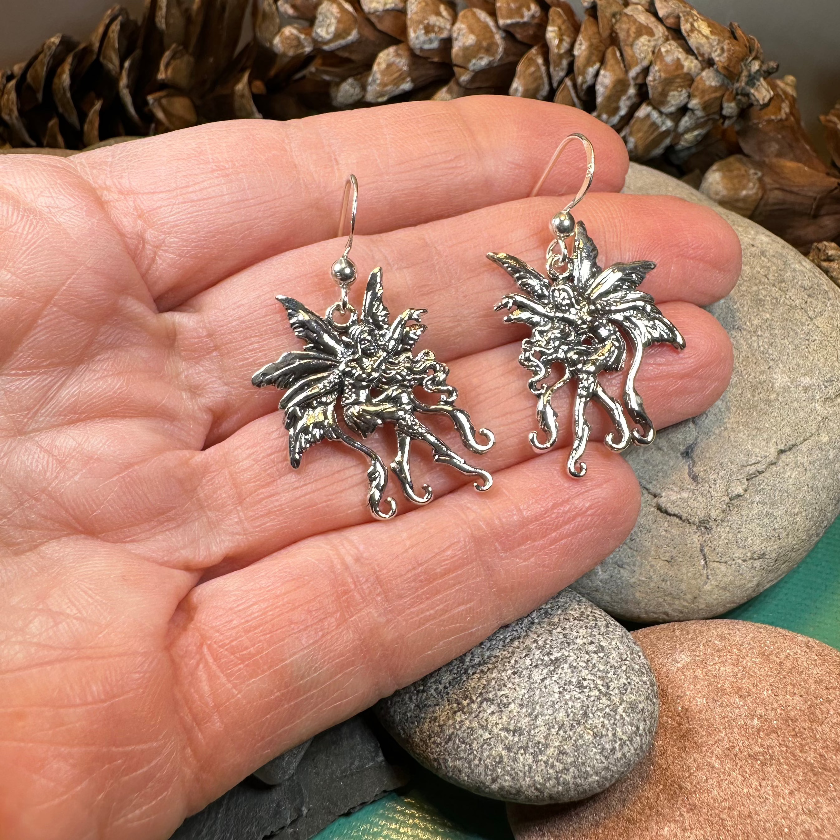 Firefly Fairy Earrings in Sterling Silver