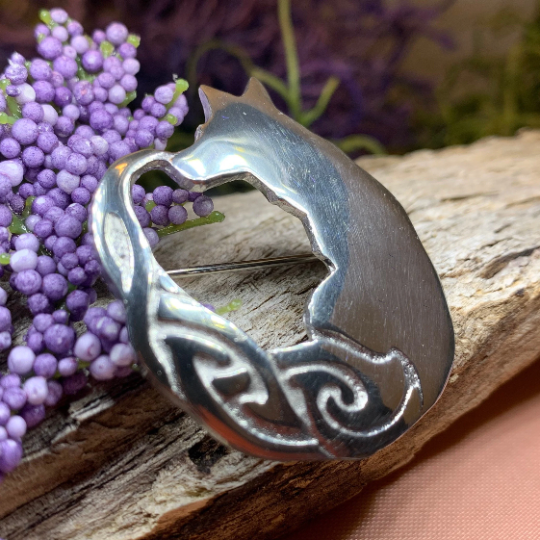 Celtic Fox Brooch - Handmade in Scotland