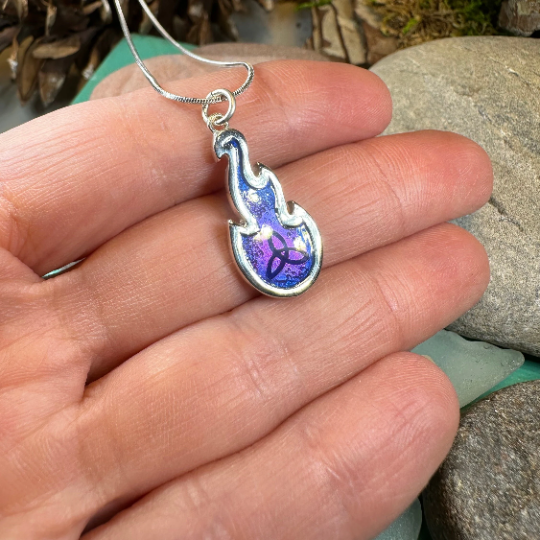 Mystical Celtic Flame Necklace - Handmade in Scotland