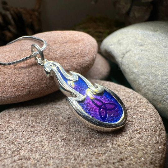 Mystical Celtic Flame Necklace - Handmade in Scotland