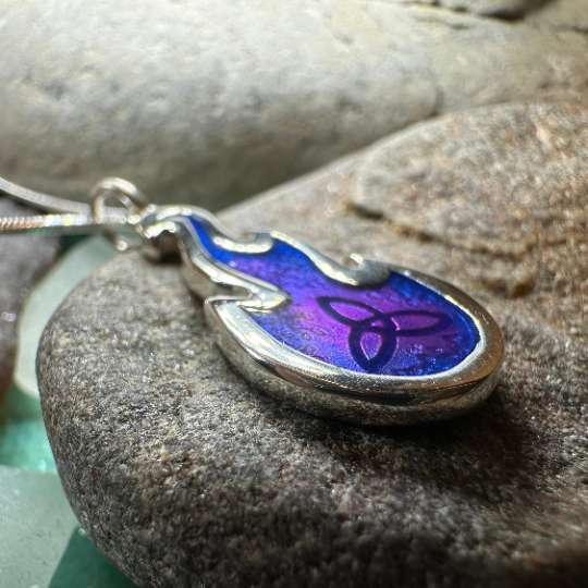 Mystical Celtic Flame Necklace - Handmade in Scotland