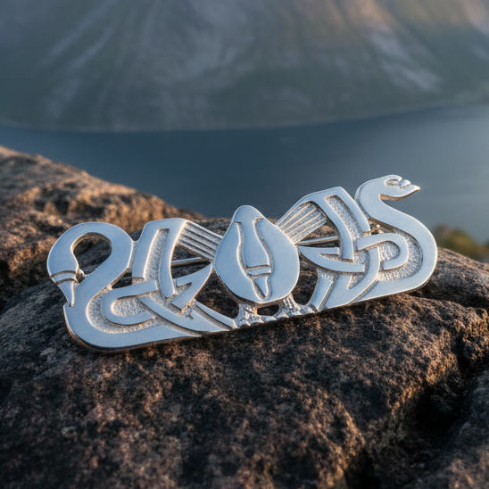 Sterling Silver Three Nornes Brooch - Handmade in Scotland