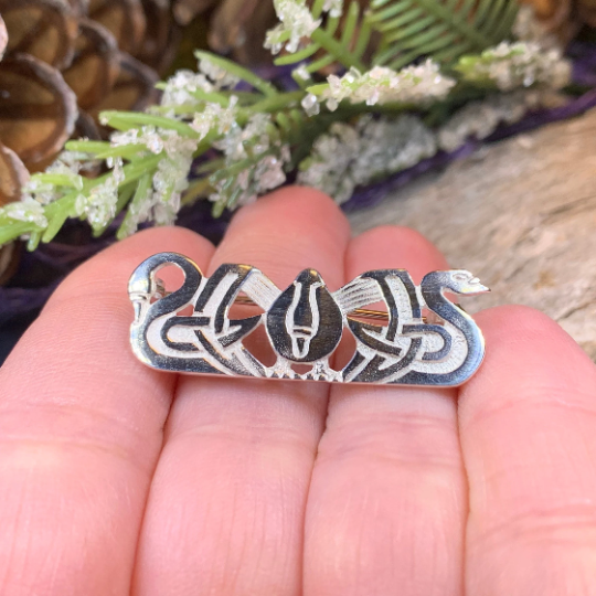 Sterling Silver Three Nornes Brooch - Handmade in Scotland