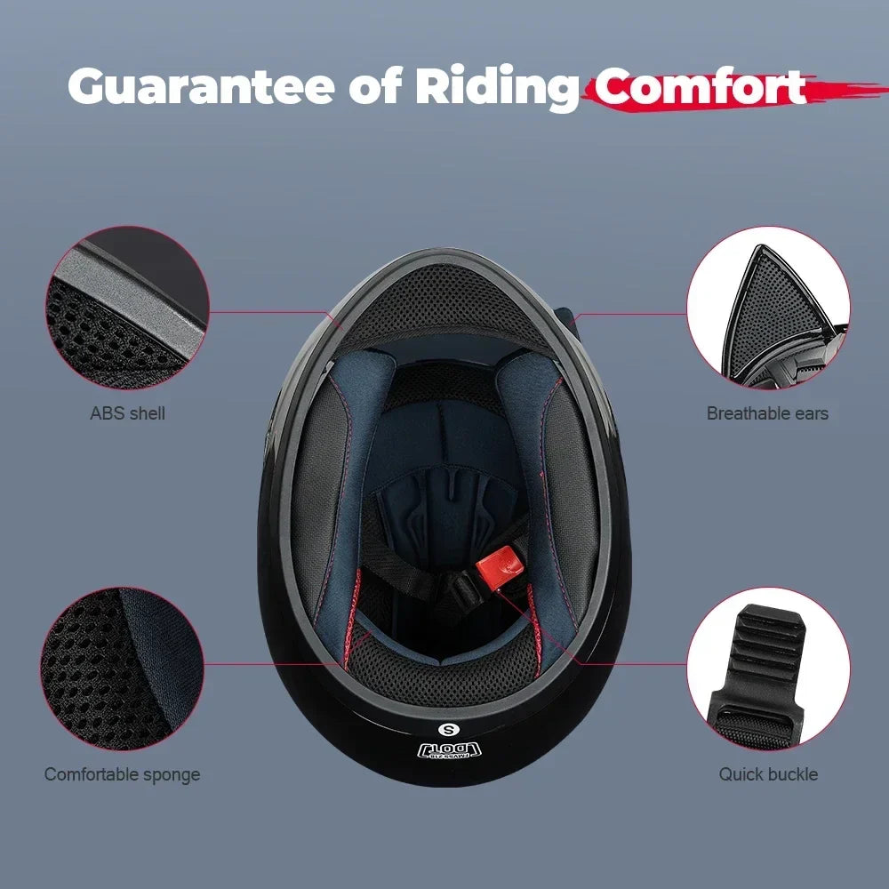 Cat Ear Motorcycle Helmet Full Face Detachable DOT Certification Safety Moto Helmet For Women Men Breathable Gift For Girlfriend