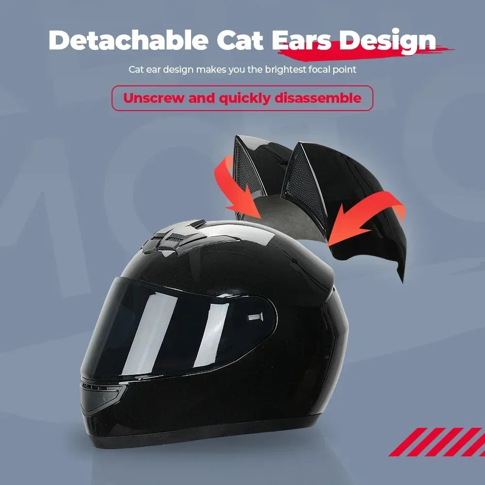 Cat Ear Full Face Motorcycle Helmet