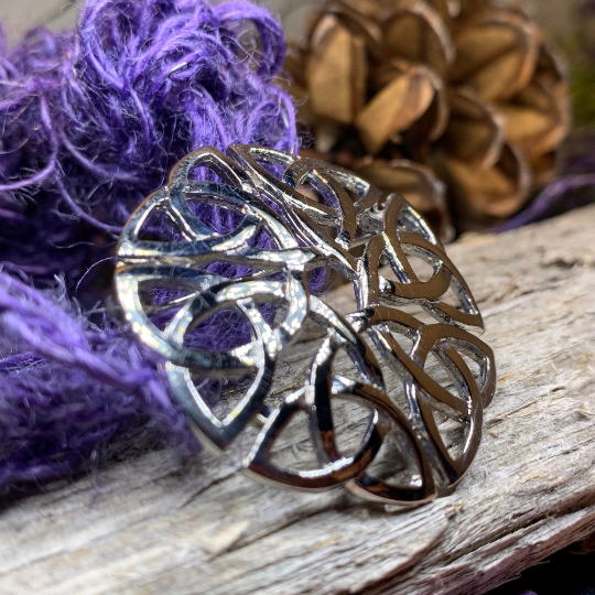 Pewter Trinity Knot Brooch - Handmade in Scotland