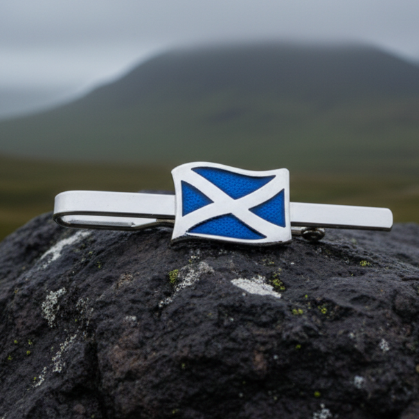 Scotland Flag Tie Bar - Handmade in Scotland