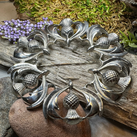 Thistle Tartan Brooch - Handmade in Scotland