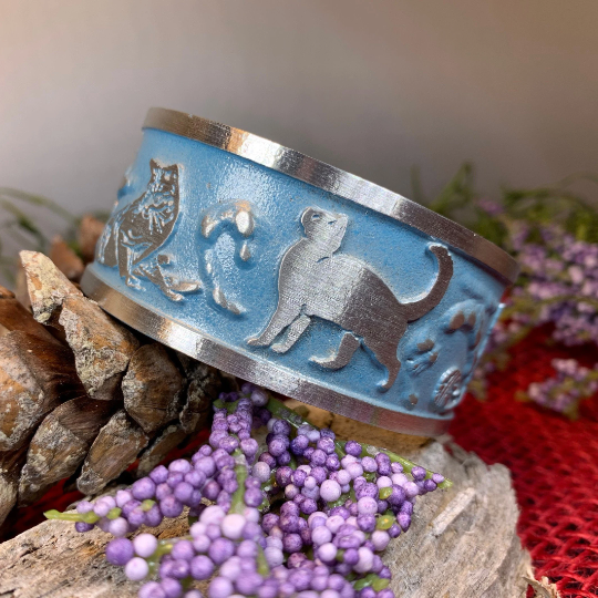 Playful Cats Cuff Bracelet