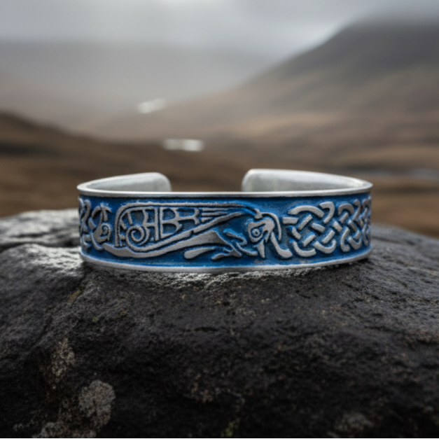 Celtic Raven Cuff Bracelet