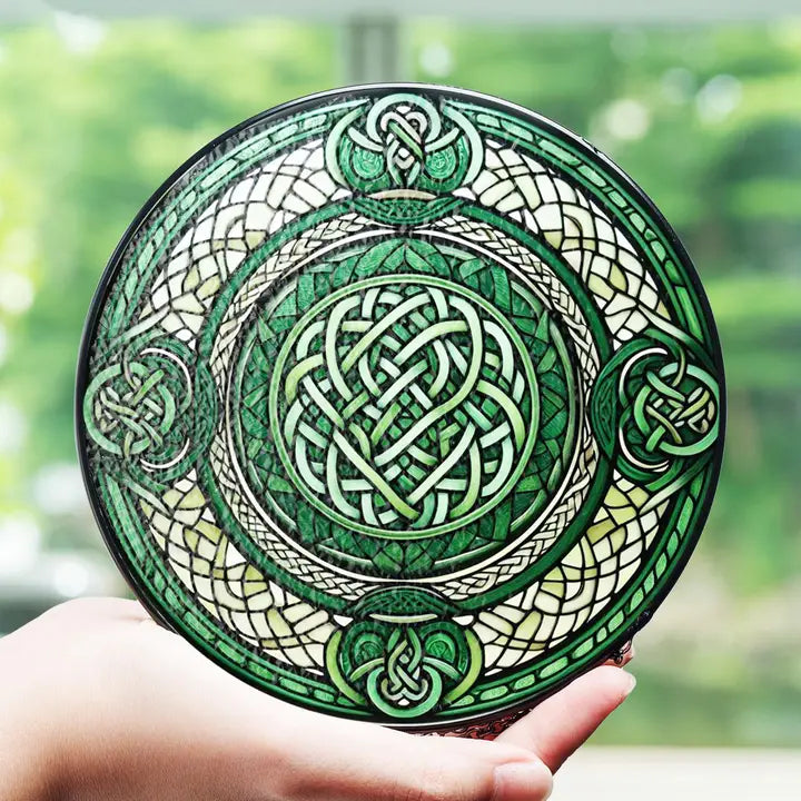 Emerald Green Celtic Knot Suncatcher