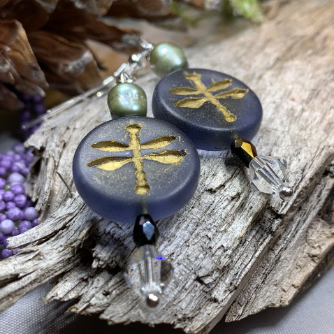 Pearl Dragonfly Earrings