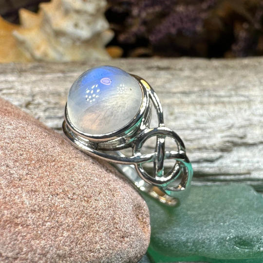 Rhianna Celtic Knot Moonstone Ring