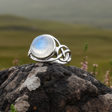 Rhianna Celtic Knot Moonstone Ring