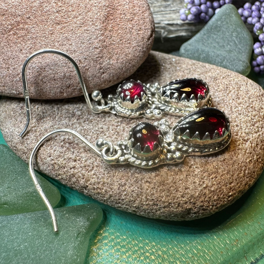 Garnet Romantic Earrings for Women