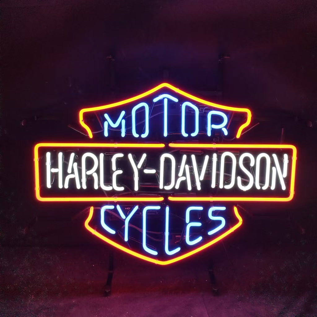 Harley-Davidson Motorräder Blaue Neonreklame Leuchte