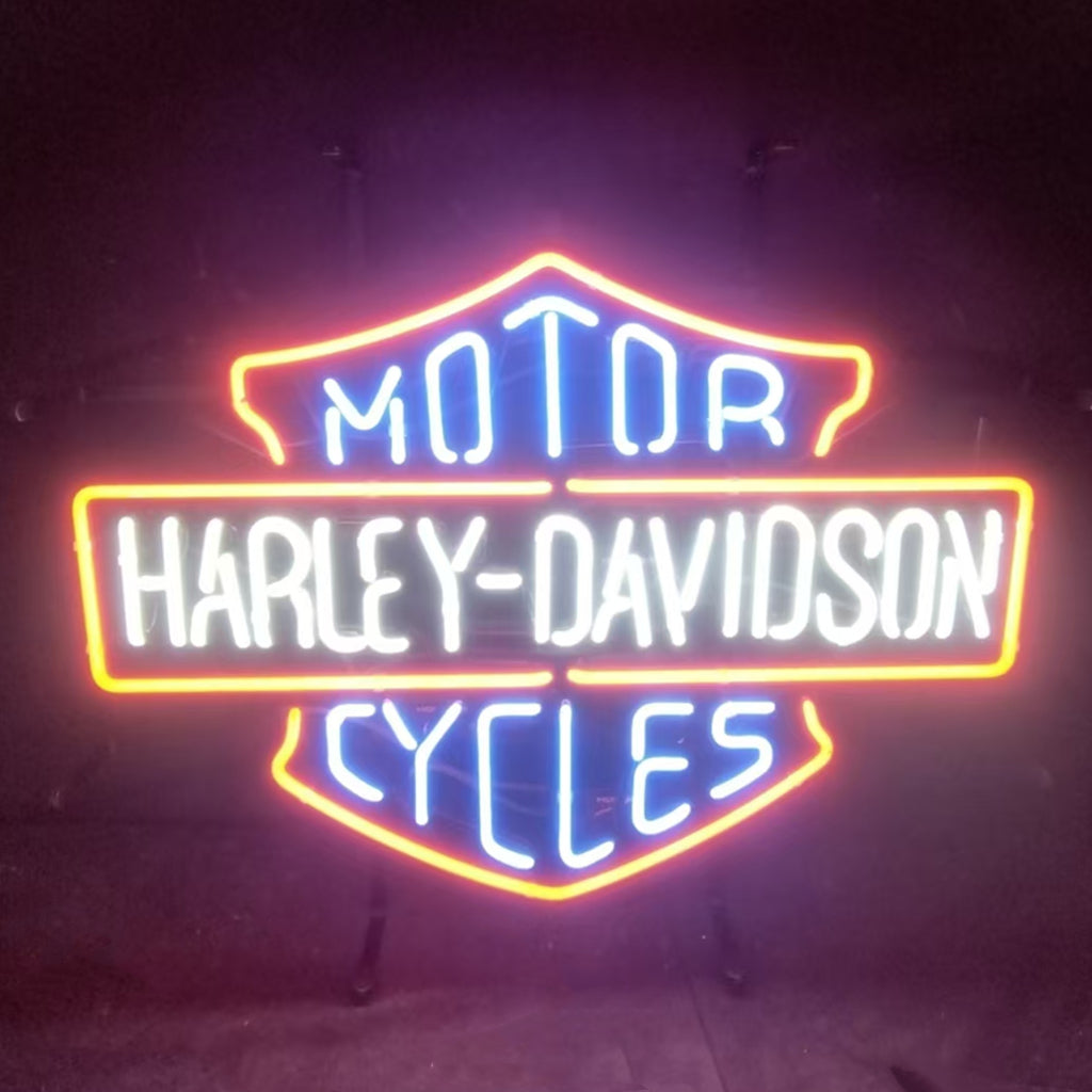 Harley-Davidson Motorräder Blaue Neonreklame Leuchte