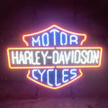 Harley-Davidson Motorräder Blaue Neonreklame Leuchte