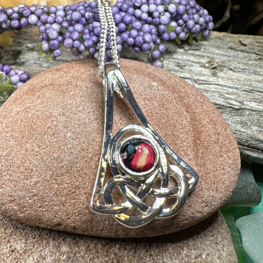 Elegant Heathergems Celtic Knot Necklace - Handmade in Scotland