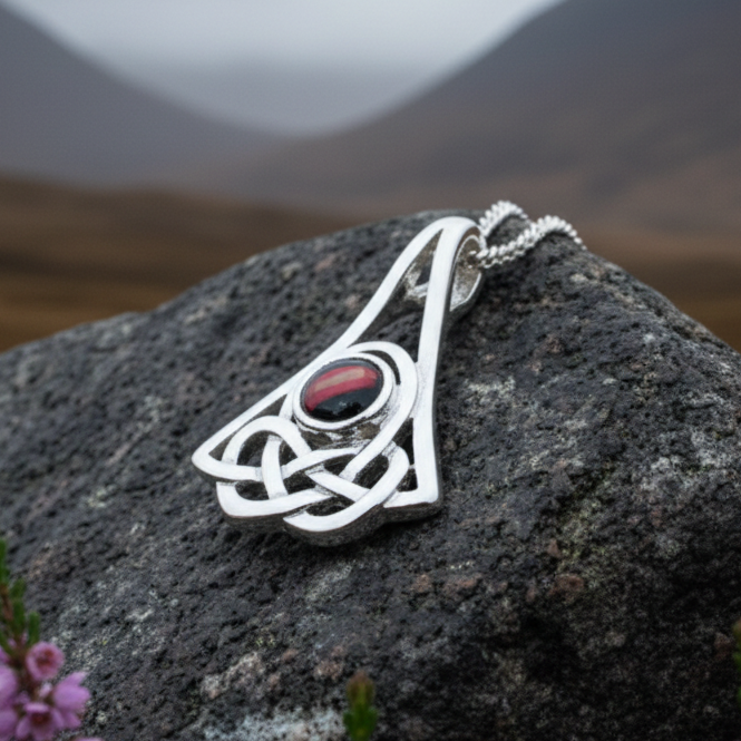 Elegant Heathergems Celtic Knot Necklace - Handmade in Scotland