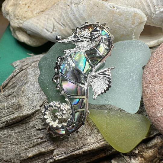 Abalone Seahorse Necklace